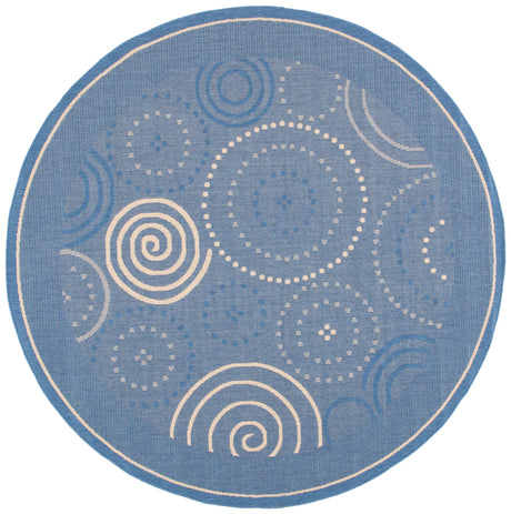 Safavieh Courtyard 6'-7" x 6'-7" Rug in Blue / Natural