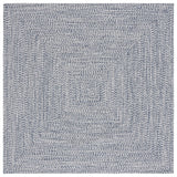 Safavieh Braided 5'-0" x 5'-0" Rug in Dark Blue / Ivory