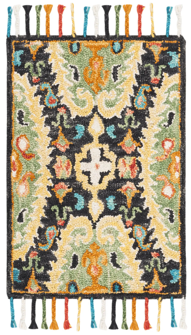 Safavieh Blossom 2'-0" x 3'-0" Rug in Charcoal / Gold