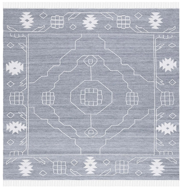 Safavieh Kilim 7'-0" x 7'-0" Rug in Dark Grey / Ivory