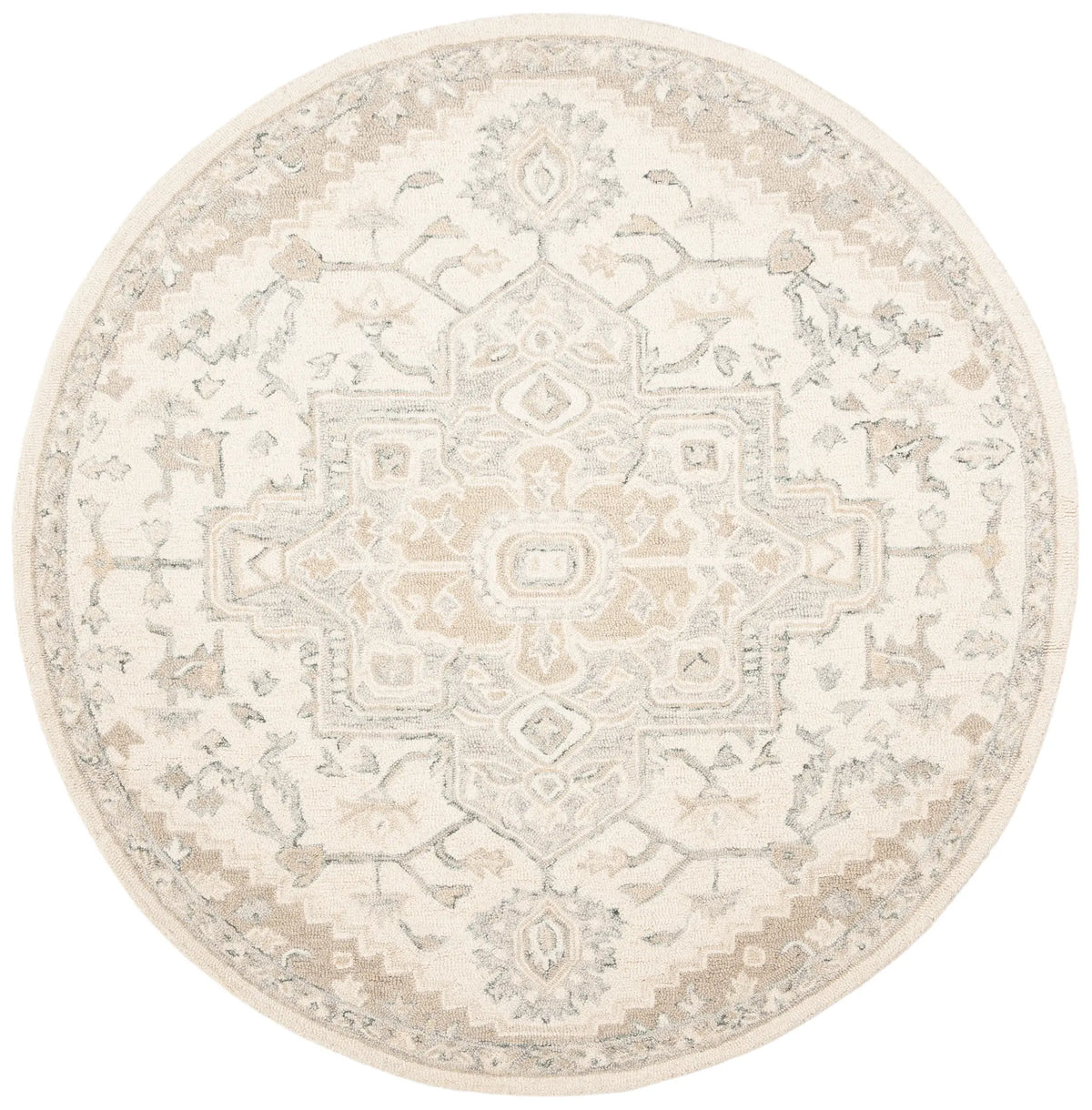 Safavieh Micro-Loop 5'-0" x 5'-0" Rug in Ivory / Beige