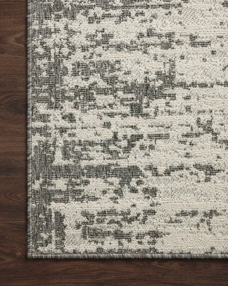 Loloi Rainier Rai-01 Ivory/Grey Rug - corner on wood