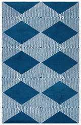 Safavieh Micro-Loop 4'-0" x 6'-0" Rug in Navy / Ivory