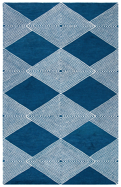 Safavieh Micro-Loop 4'-0" x 6'-0" Rug in Navy / Ivory