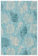 Safavieh Courtyard 4'-0" x 5'-7" Rug in Aqua / Cream