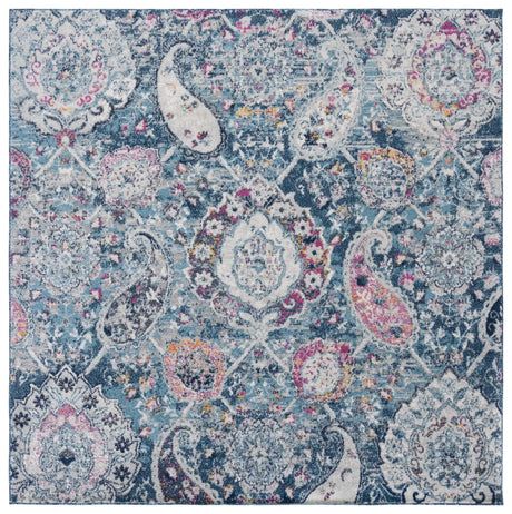 Safavieh Madison 6'-7" x 6'-7" Rug in Blue / Grey