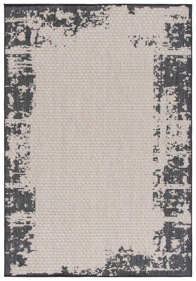 Safavieh Beach House 4'-0" x 6'-0" Rug in Black / Beige