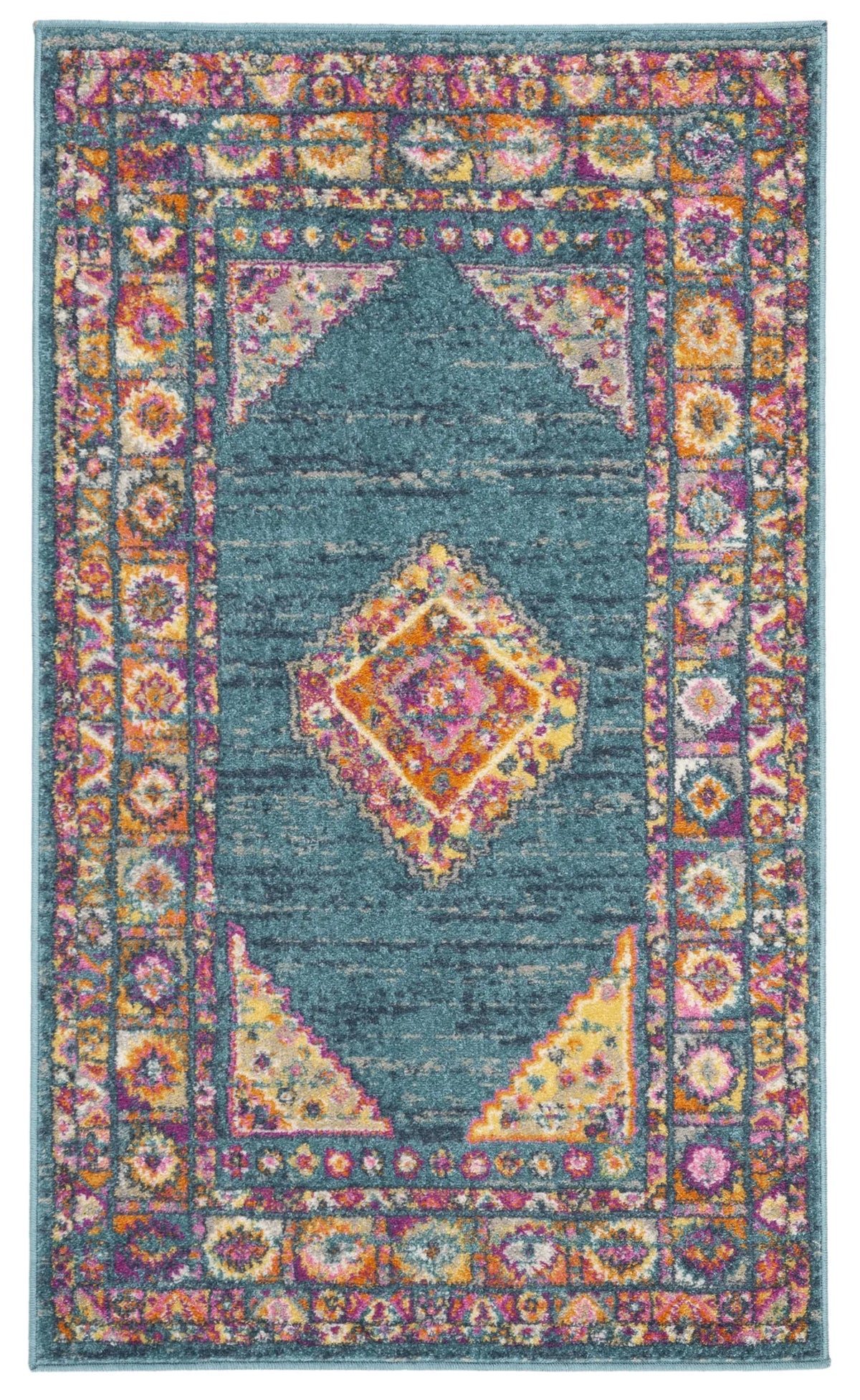 Safavieh Madison 3'-0" x 5'-0" Rug in Light Blue / Orange