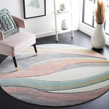 Safavieh Hollywood 10'-0" x 10'-0" Rug in Grey / Pink