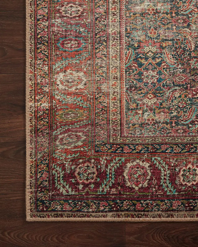Loloi Wynter Wyn-09 Onyx/Multi Rugs - corner on wood