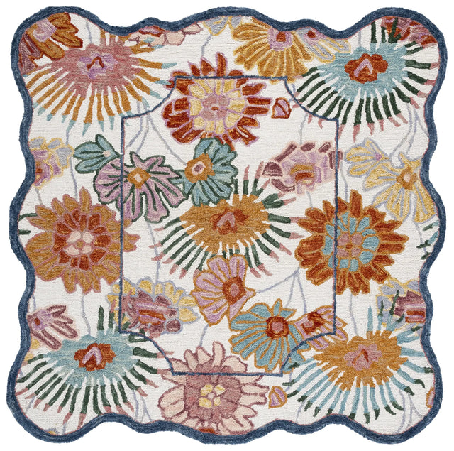 Safavieh Jardin 6'-0" x 6'-0" Rug in Ivory / Rust