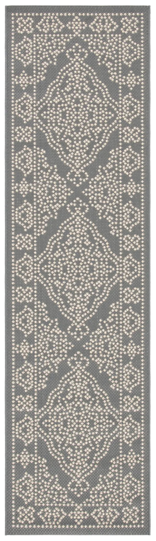 Safavieh Courtyard 2'-3" x 8'-0" Rug in Anthracite / Beige