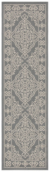 Safavieh Courtyard 2'-3" x 8'-0" Rug in Anthracite / Beige