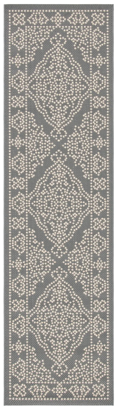 Safavieh Courtyard 2'-3" x 8'-0" Rug in Anthracite / Beige