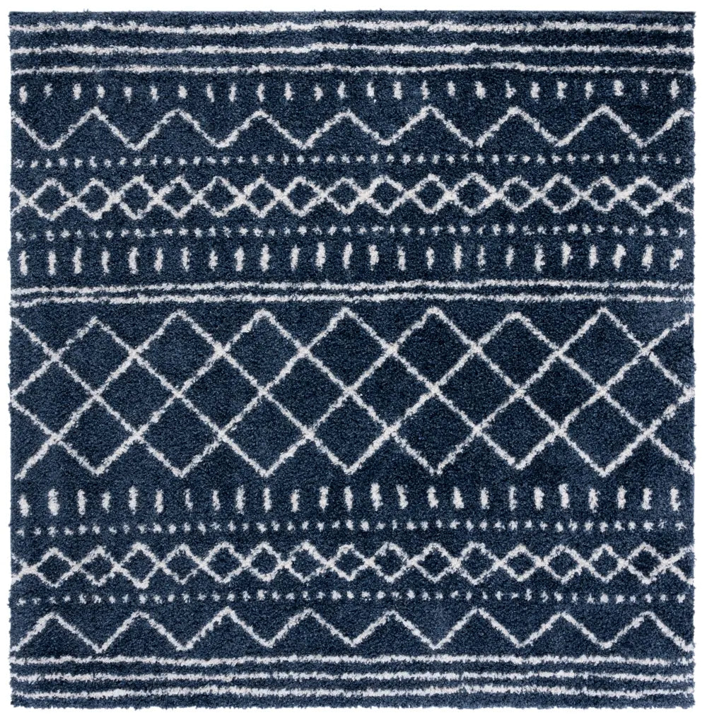 Safavieh Arizona Shag 6'-7" x 6'-7" Rug in Slate Blue / Ivory