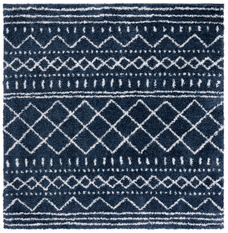 Safavieh Arizona Shag 6'-7" x 6'-7" Rug in Slate Blue / Ivory
