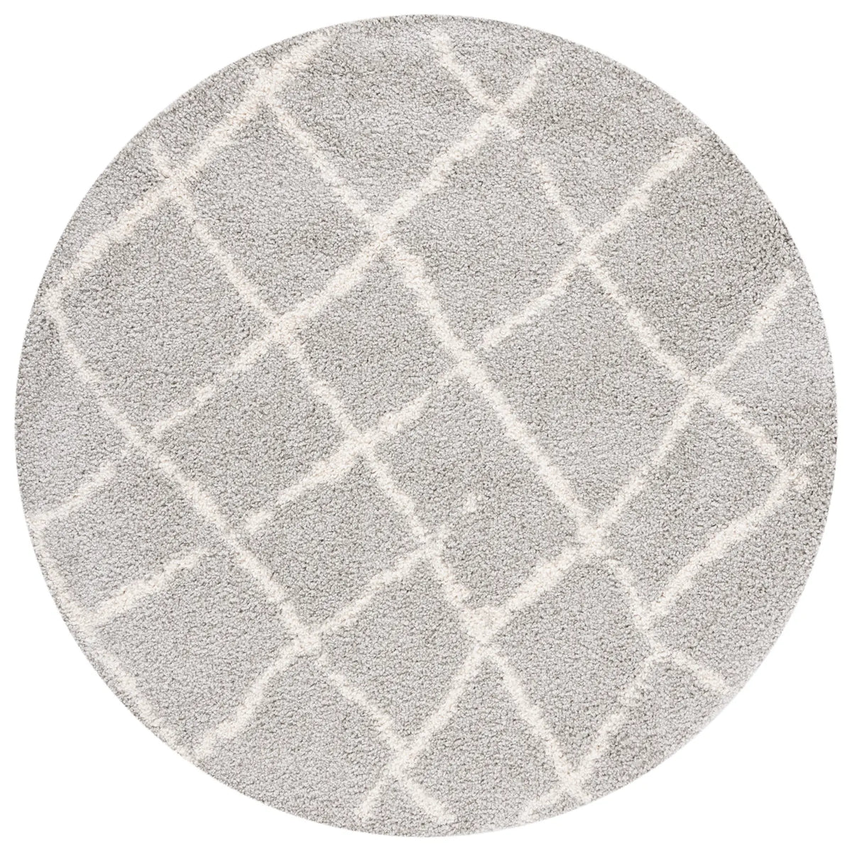 Safavieh Berber Shag 5'-1" x 5'-1" Rug in Light Grey / Cream