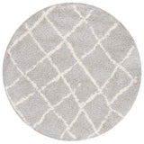 Safavieh Berber Shag 5'-1" x 5'-1" Rug in Light Grey / Cream