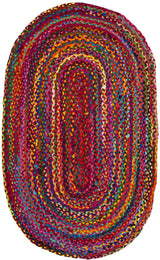 Safavieh Braided 3'-0" x 5'-0" Rug in Red / Multi