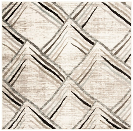 Safavieh Amsterdam 6'-7" x 6'-7" Rug in Cream / Charcoal