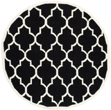 Safavieh Dhurries 6'-0" x 6'-0" Rug in Black / Ivory
