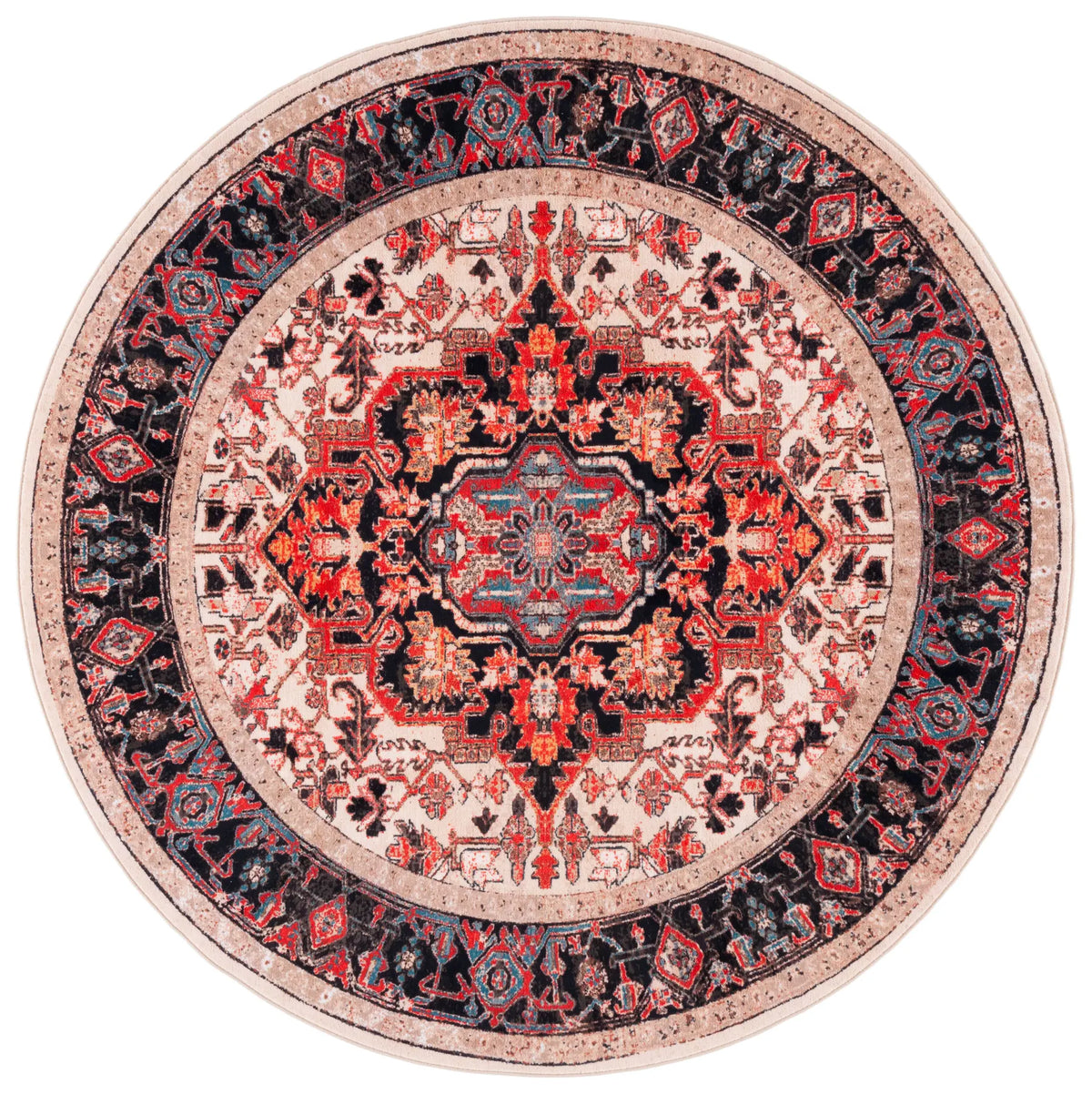 Safavieh Riviera 6'-7" x 6'-7" Rug in Ivory / Blue