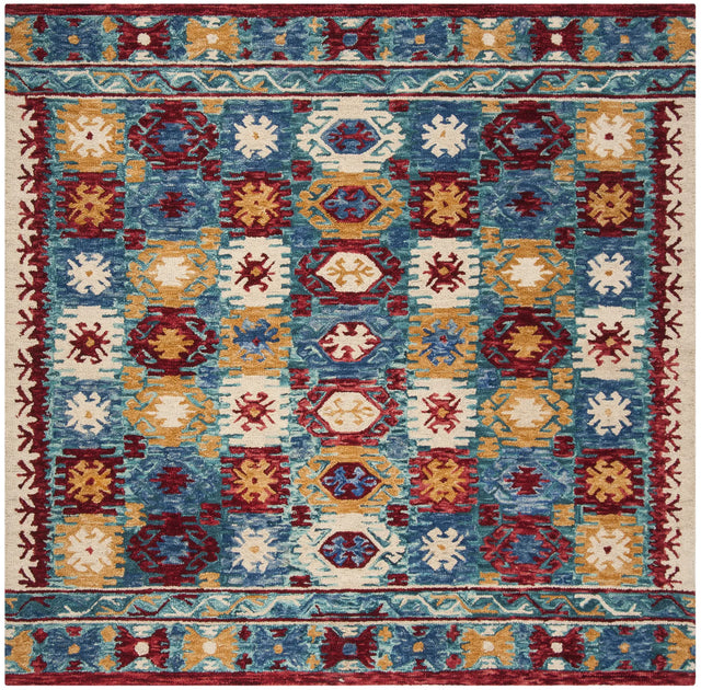 Safavieh Aspen 7'-0" x 7'-0" Rug in Blue / Red