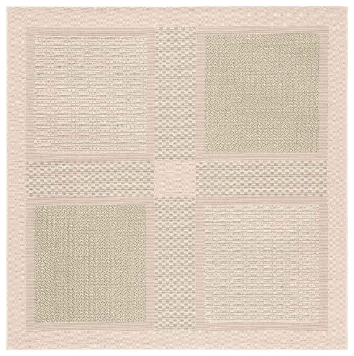 Safavieh Courtyard 6'-7" x 6'-7" Rug in Natural / Olive
