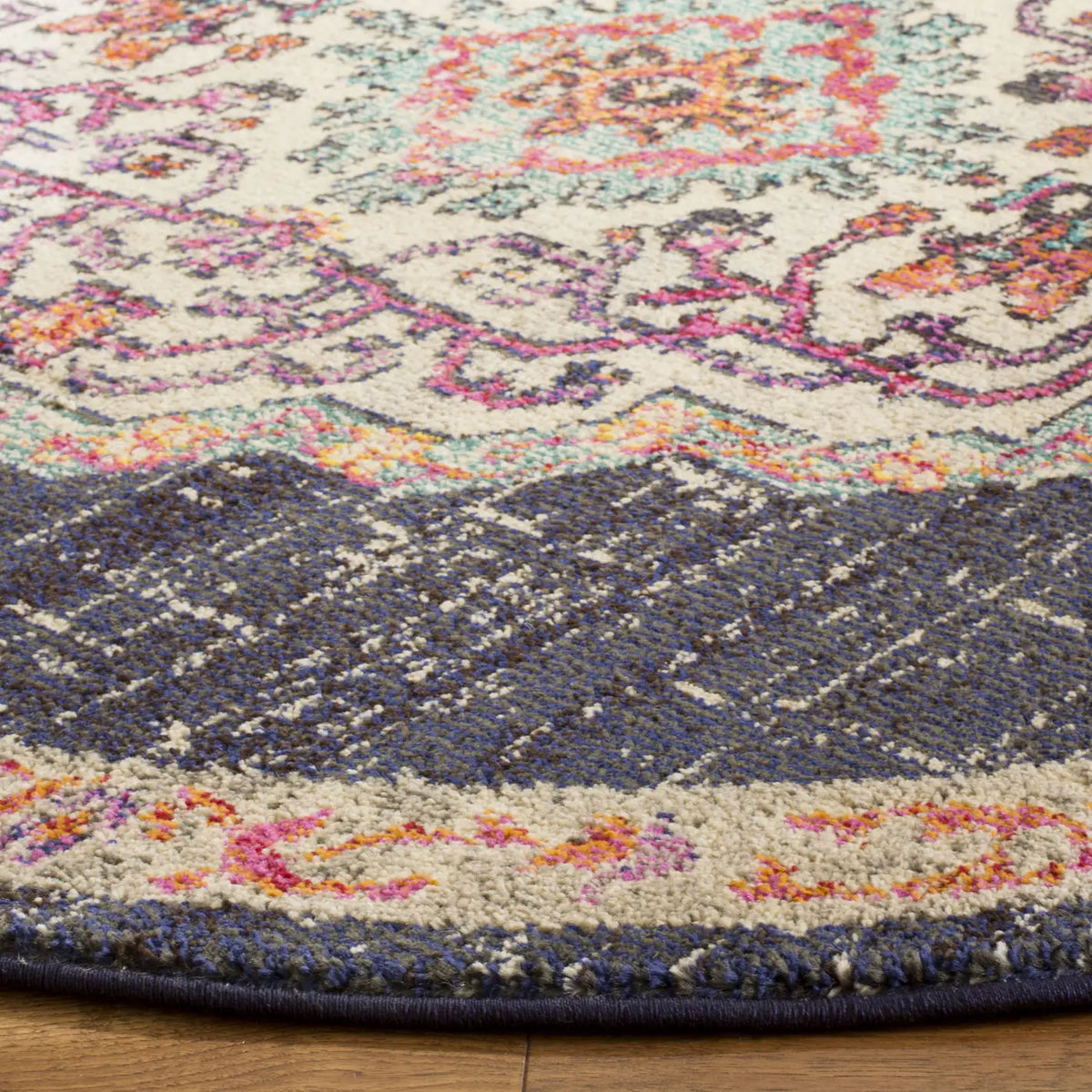 Safavieh Monaco 5'-0" x 5'-0" Rug in Black / Blue