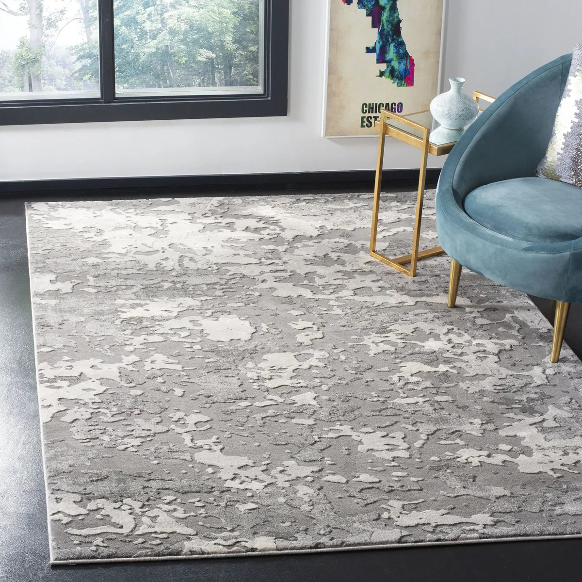Safavieh Lurex 100 4'-0" x 6'-0" Rug in Grey / Light Grey
