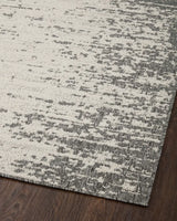 Loloi Rainier Rai-01 Ivory/Grey Rug - angled corner on wood
