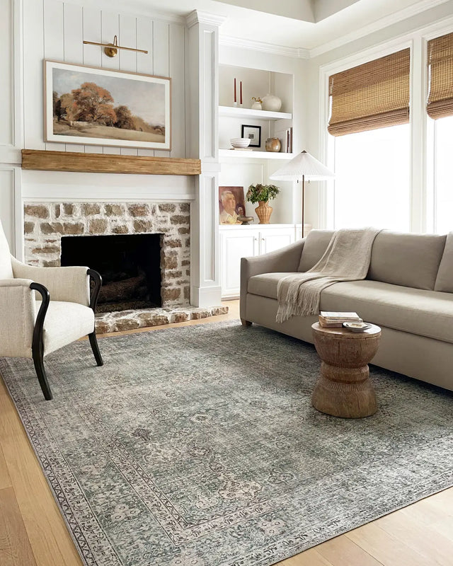 Chris Loves Julia x Loloi Jules 8-Jul Emerald / Antique Ivory Rug - room scene 3
