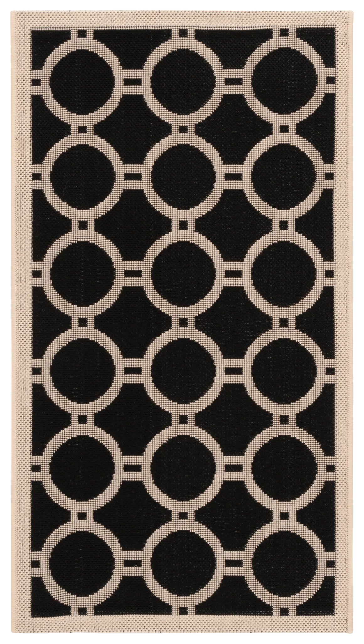 Safavieh Courtyard 2'-0" x 3'-7" Rug in Black / Beige