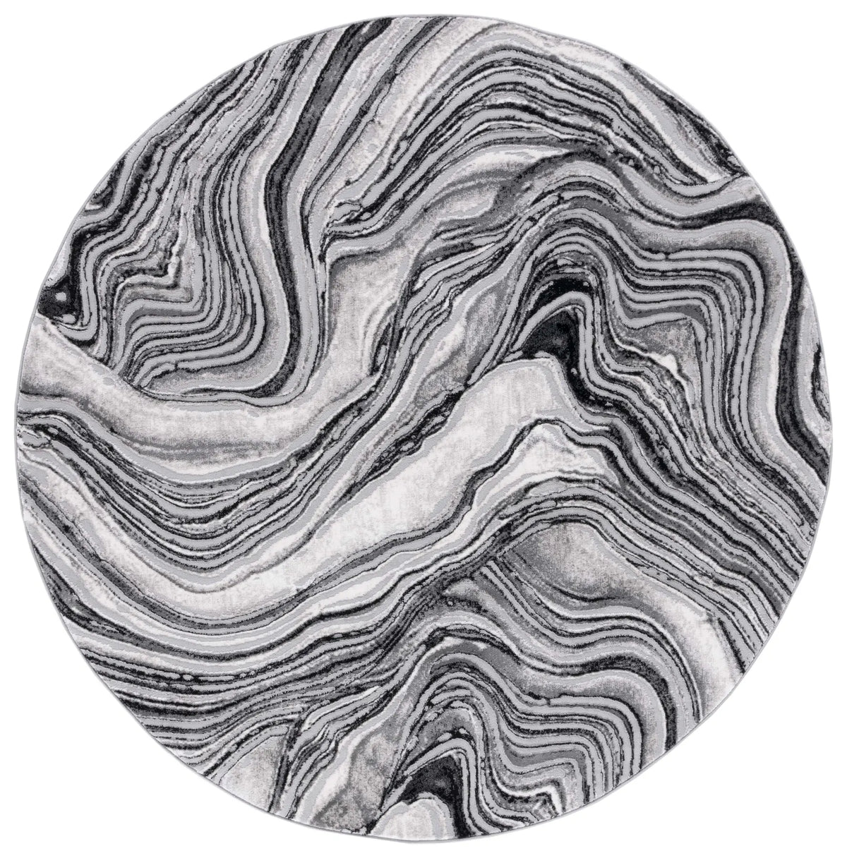 Safavieh Meadow 500 6'-7" x 6'-7" Rug in Black / Grey