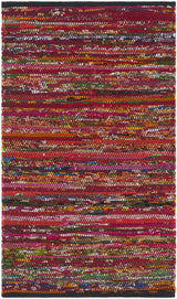 Safavieh Rag Rug 2'-6" x 4'-0" Rug in Fuchsia / Black