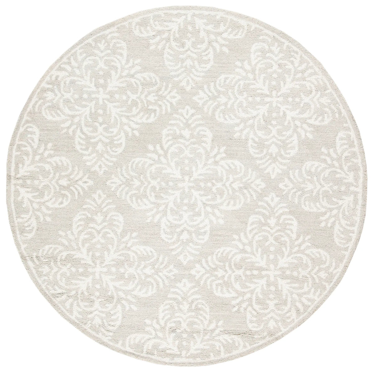 Safavieh Micro-Loop 5'-0" x 5'-0" Rug in Silver / Ivory