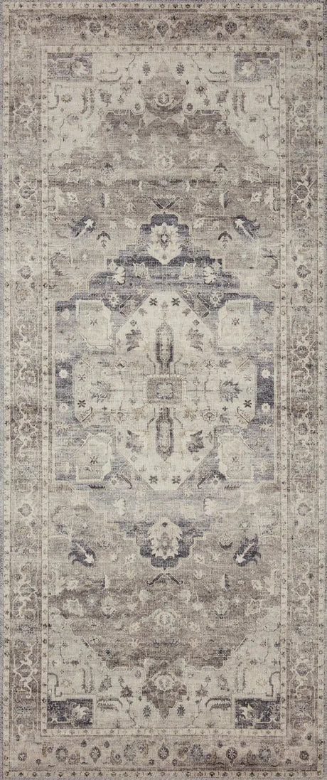 Loloi Hathaway Hth-05 Steel/Ivory Rugs - runner flat