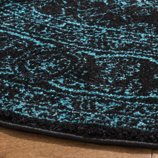 Safavieh Adirondack 6'-0" x 6'-0" Rug in Black / Teal