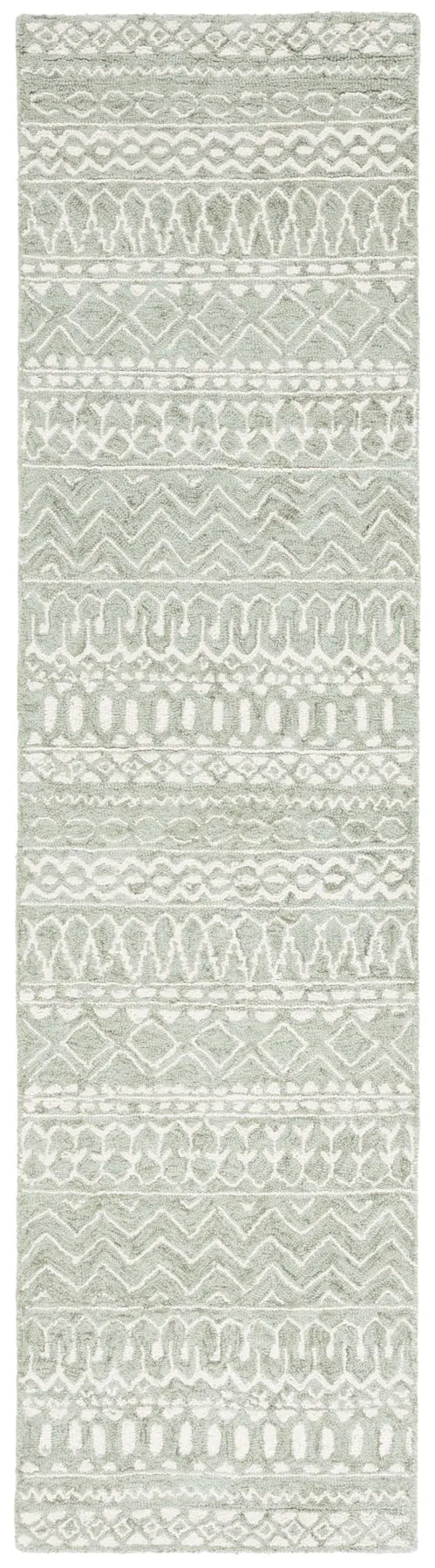 Safavieh Micro-Loop 2'-3" x 9'-0" Rug in Sage / Ivory
