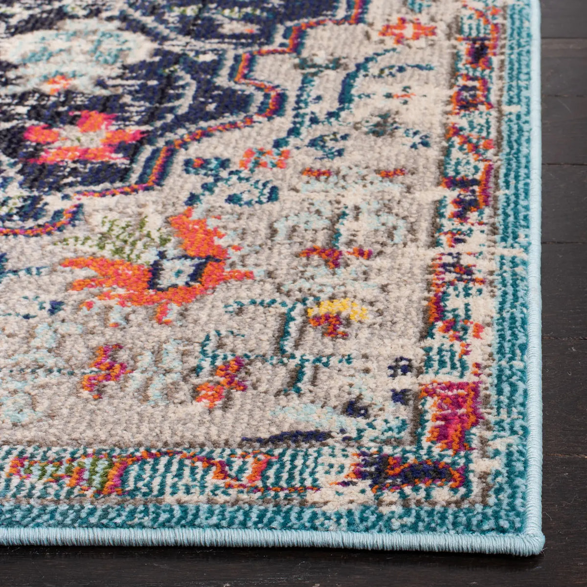 Safavieh Madison 4'-0" x 6'-0" Rug in Black / Teal