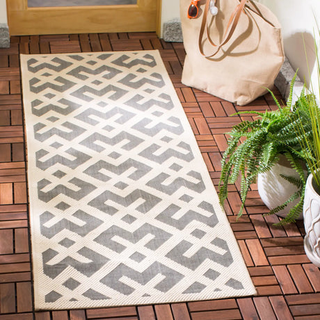 Safavieh Courtyard 2'-3" x 10'-0" Rug in Grey / Bone