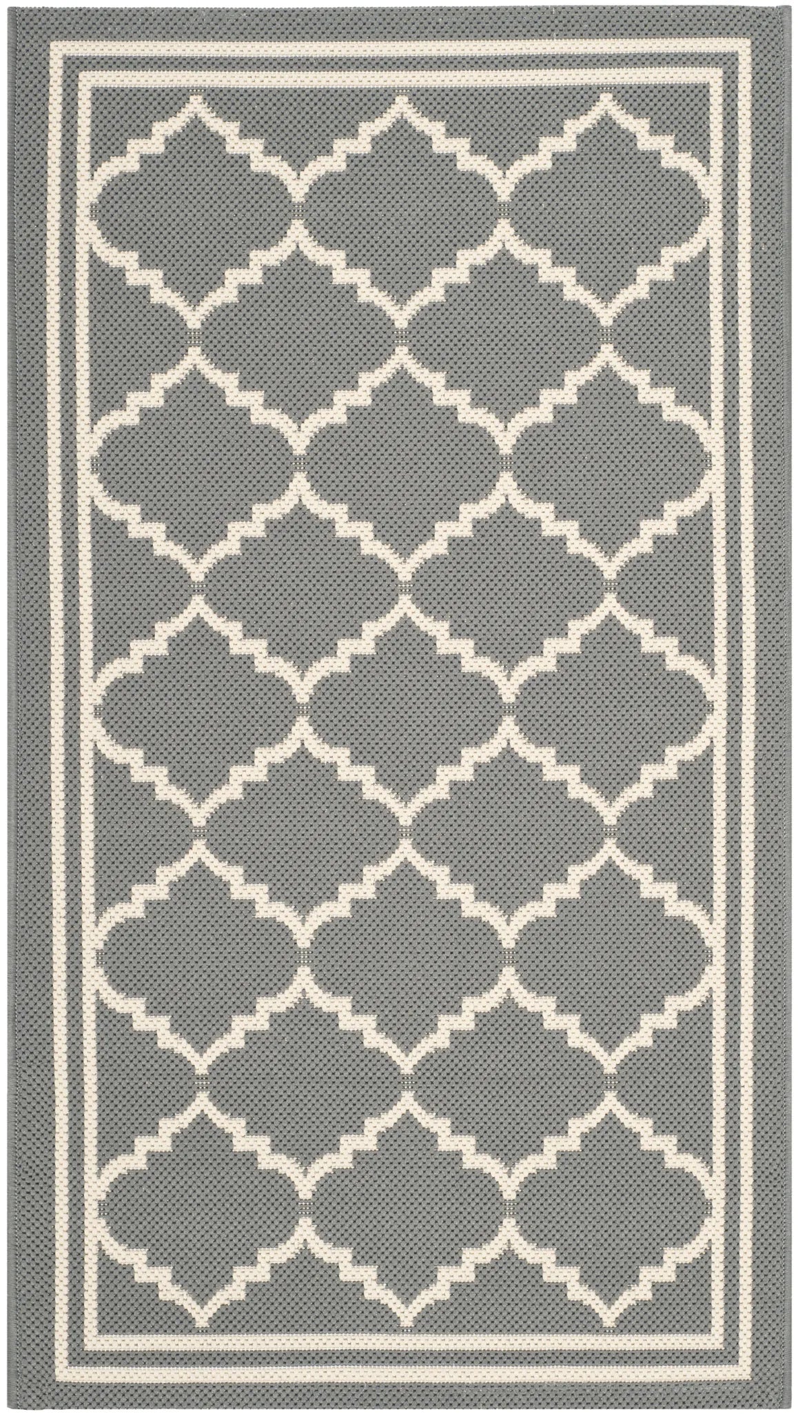 Safavieh Courtyard 2'-0" x 3'-7" Rug in Anthracite / Beige