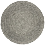 Safavieh Braided 6'-0" x 6'-0" Rug in Ivory / Steel Grey
