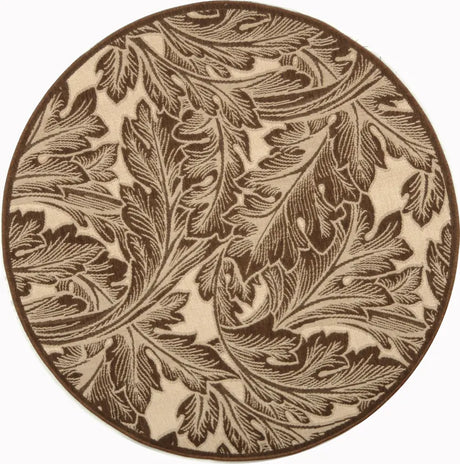 Safavieh Courtyard 5'-3" x 5'-3" Rug in Natural / Chocolate