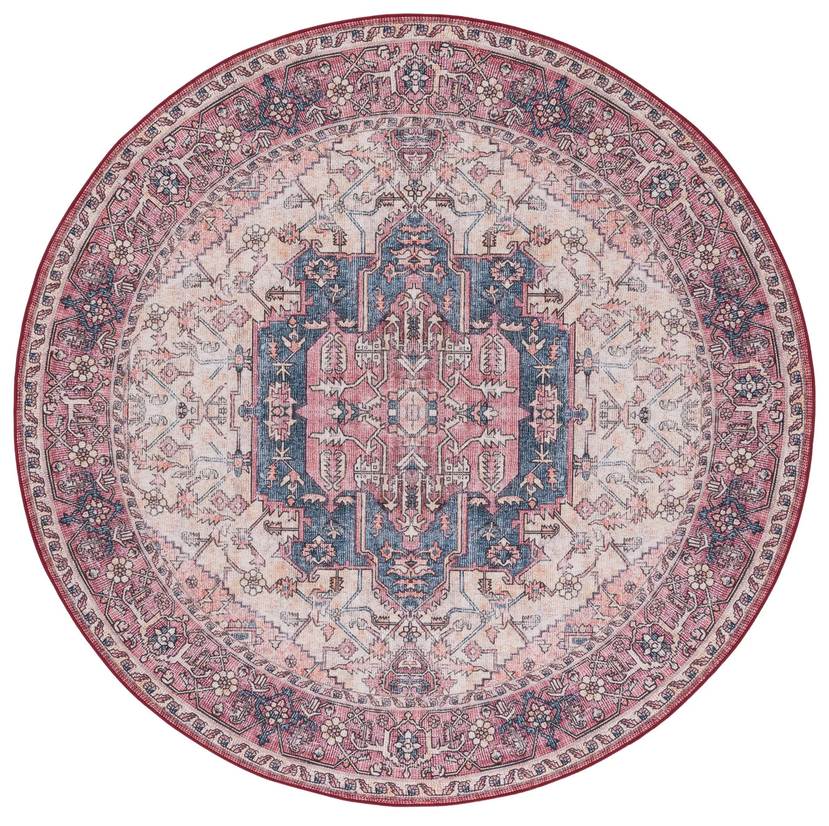 Safavieh Tucson 6'-0" x 6'-0" Rug in Beige / Pink