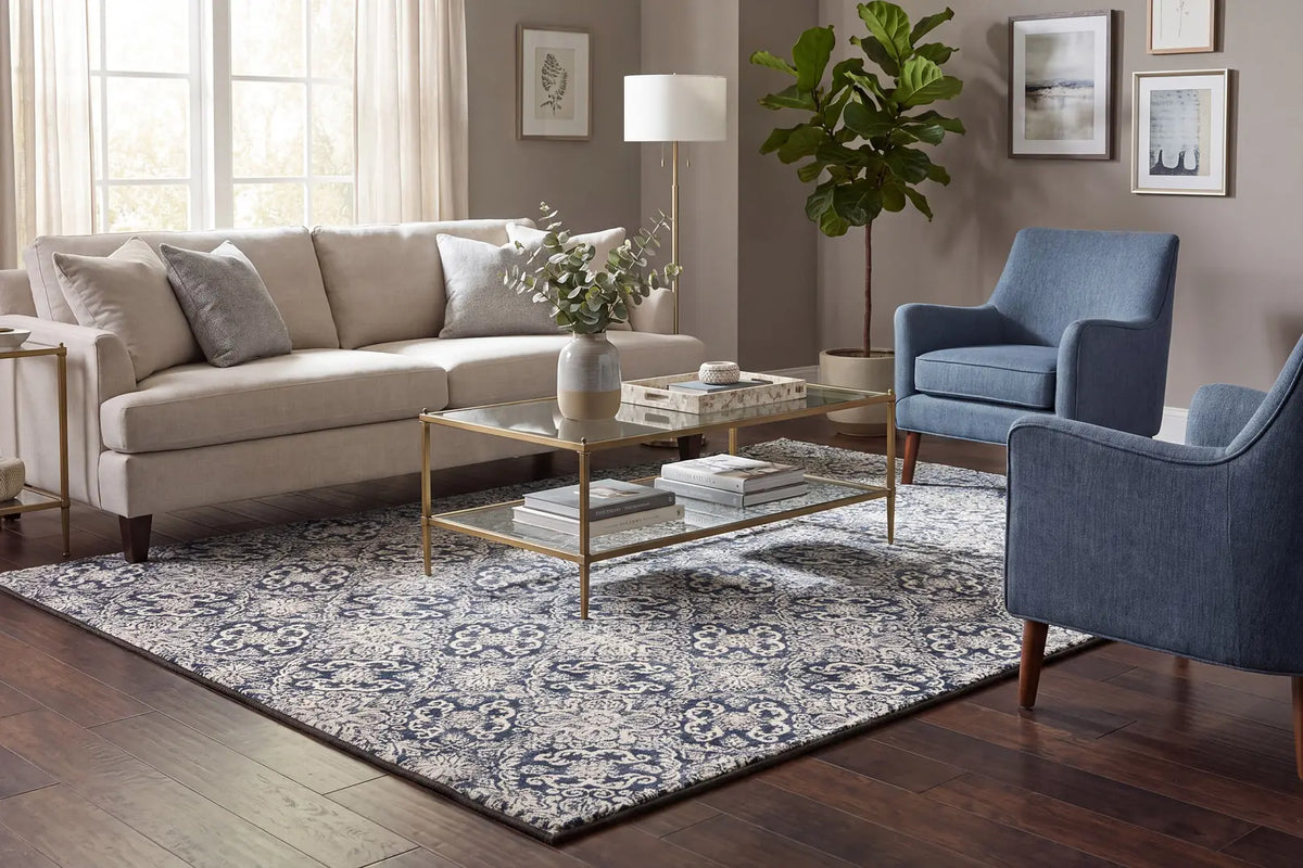 Dynamic Rugs Ancient Garden 57162 Steel Blue Rugs - Room
