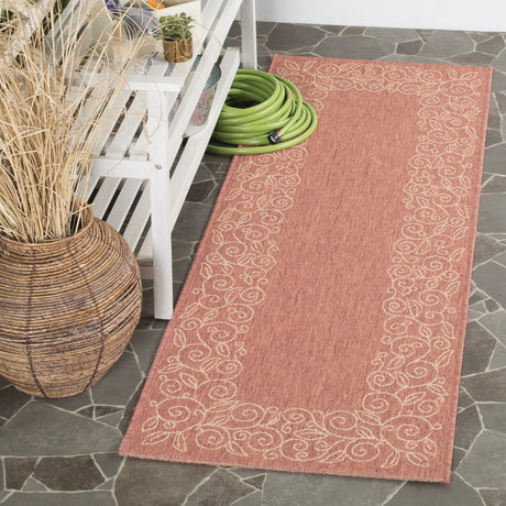 Safavieh Courtyard 2'-3" x 6'-7" Rug in Terracotta / Beige