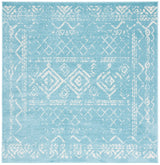 Safavieh Tulum 6'-7" x 6'-7" Rug in Turquoise / Ivory