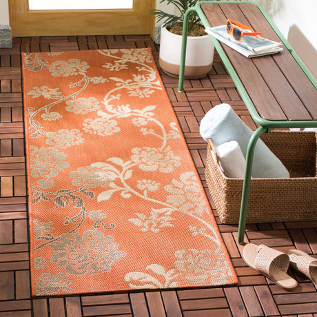 Safavieh Courtyard 2'-3" x 6'-7" Rug in Terra Natural / Brown