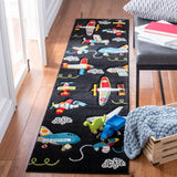 Safavieh Carousel Kids 100 2'-0" x 8'-0" Rug in Black / Ivory